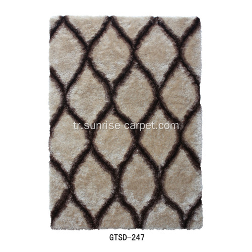 % 100 polyester elastik ve ipek 3D halı / kilim